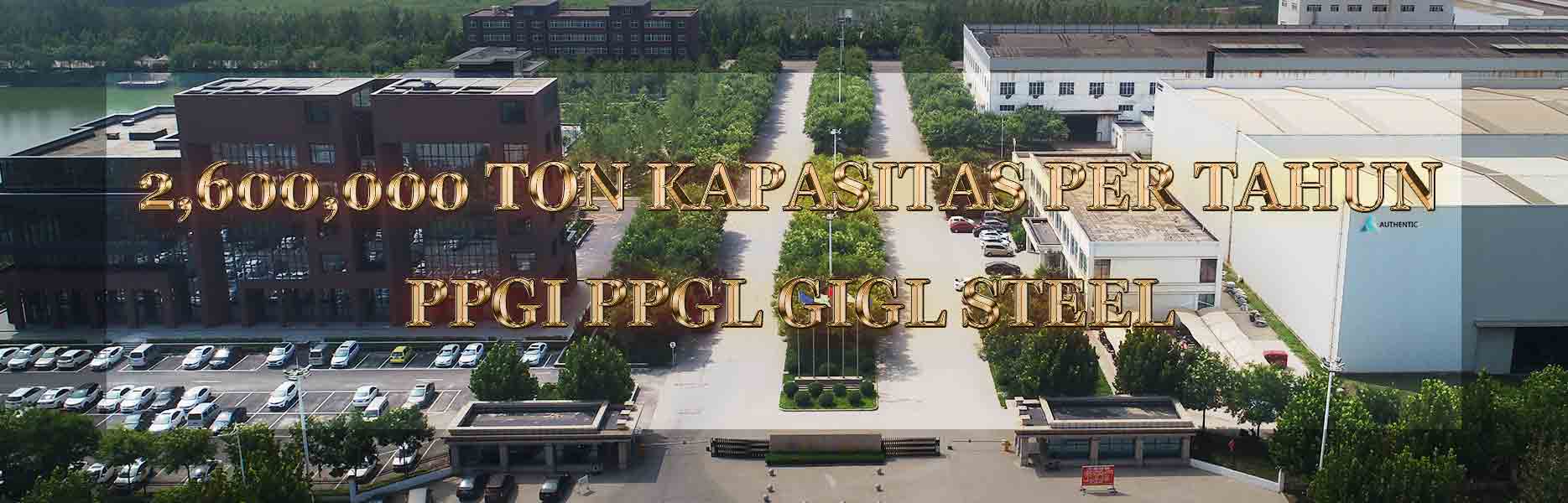 Fasilitas produksi baja Winroad Group dan kantor ekspor Authentic Steel di Tianjin China, kapasitas 2,6 juta ton per tahun.