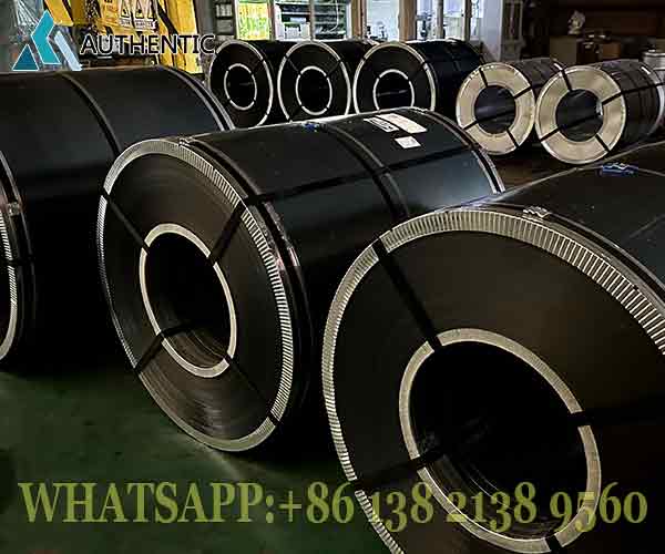 Stok gulungan baja di Pabrik Cold Rolled Steel kami yang telah dikemas dengan standar ekspor anti-karat tinggi, siap untuk pengiriman aman ke pelabuhan Indonesia.