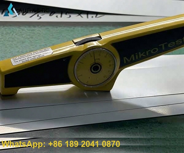 Strict quality inspection for PPGI steel coil ensuring micron level paint thickness and superior coating adhesion before global shipping.